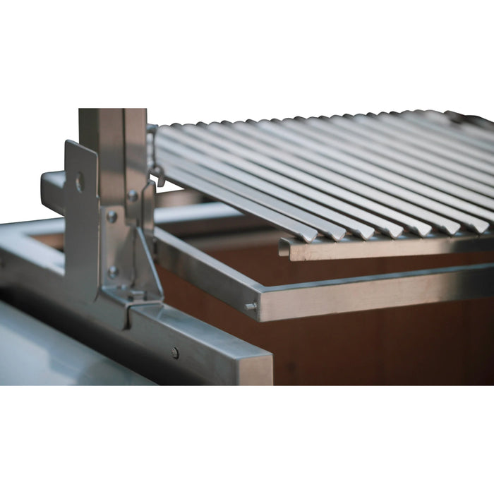 Nella 65" Argentine-Style Open Fire Wood & Charcoal BBQ Grill with 2 Side Tables & 2 Cooking Grate - LALP GRAR65