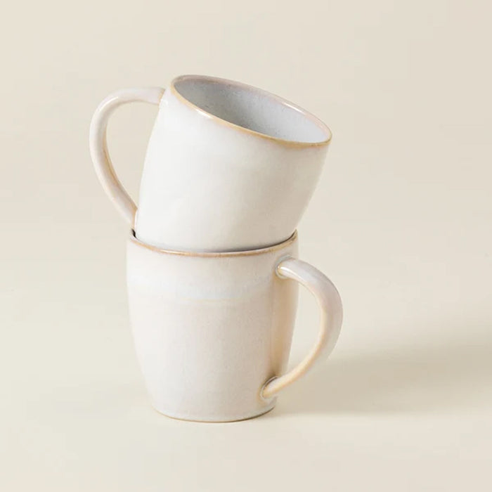 Costa Nova 15 Oz. Brisa Salt White Stoneware Mug - 6/Case - LNC132-SAL