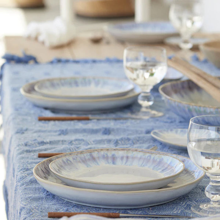 Costa Nova 8.50" Brisa Ria Blue Round Stoneware Salad/Dessert Plate - 6/Case - LNP221-RIA