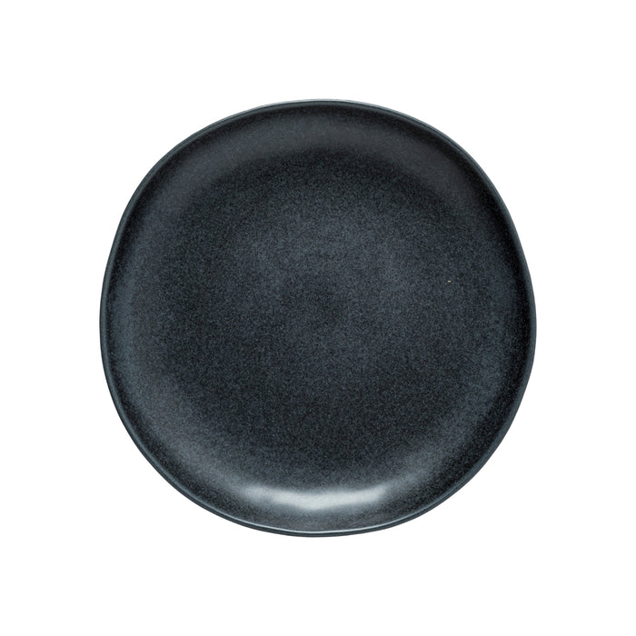 Costa Nova 10.87" Livia Matte Black Round Stoneware Dinner Plate - 6/Case - LNP281-BLK