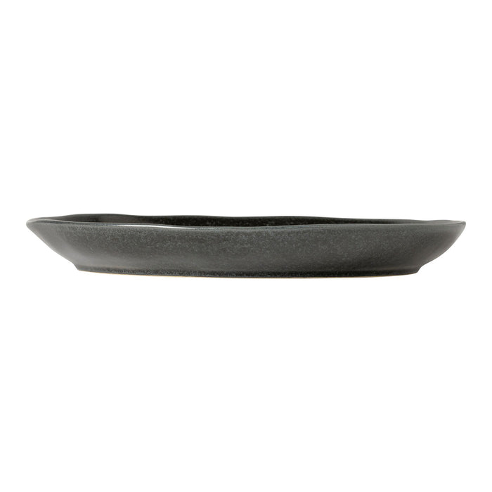 Costa Nova 10.87" Livia Matte Black Round Stoneware Dinner Plate - 6/Case - LNP281-BLK