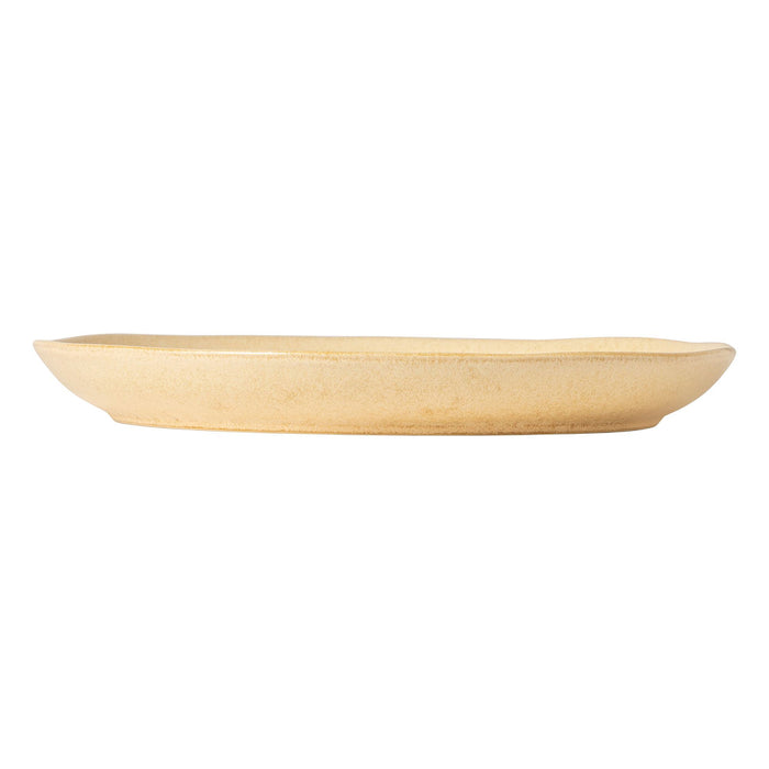 Costa Nova 10.87" Livia Champagne Yellow Round Stoneware Dinner Plate - 6/Case - LNP281-CHM