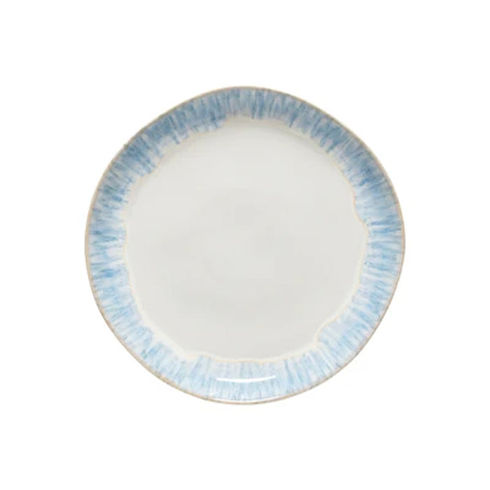 Costa Nova 10.87" Brisa Ria Blue Round Stoneware Dinner Plate - 6/Case - LNP281-RIA