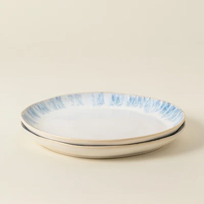 Costa Nova 10.87" Brisa Ria Blue Round Stoneware Dinner Plate - 6/Case - LNP281-RIA