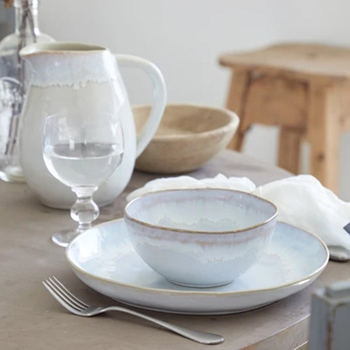 Costa Nova 10.87" Brisa Salt White Round Stoneware Dinner Plate - 6/Case - LNP281-SAL