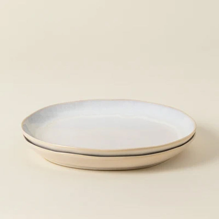 Costa Nova 10.87" Brisa Salt White Round Stoneware Dinner Plate - 6/Case - LNP281-SAL