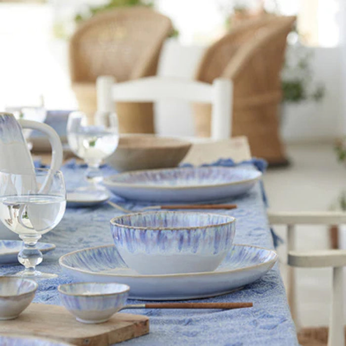 Costa Nova 10.87" Brisa Ria Blue Round Stoneware Dinner Plate - 6/Case - LNP281-RIA