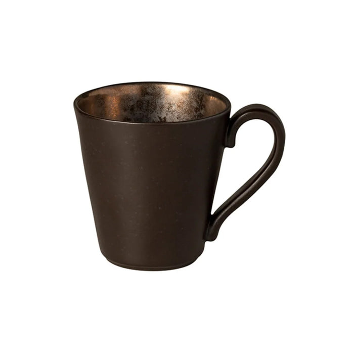 Costa Nova 10.5 Oz. Lagoa Metal Brown Stoneware Coffee Mug - 6/Case - LOC131-MTL