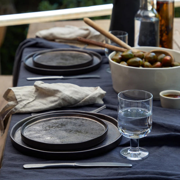 Costa Nova 8.25" Lagoa Metal Brown Round Stoneware Salad/Dessert Plate - 6/Case - LOP211-MTL
