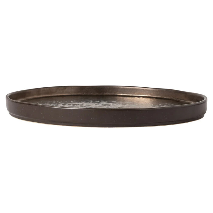 Costa Nova 12.25" Lagoa Metal Brown Round Stoneware Charger Plate/Platter - LOP311-MTL