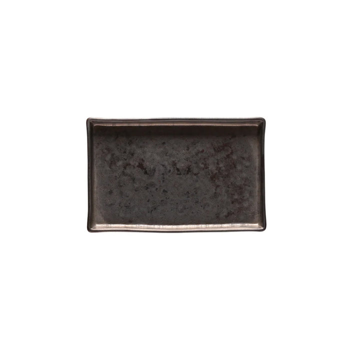 Costa Nova 7.25" x 4.65" Lagoa Metal Brown Rectangular Stoneware Serving Tray - 2/Case - LOR191-MTL