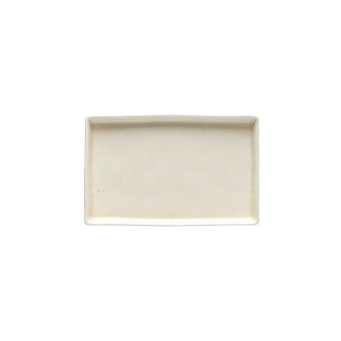 Costa Nova 7.25" x 4.65" Lagoa Stone Beige Rectangular Stoneware Serving Tray - 2/Case - LOR191-PDR