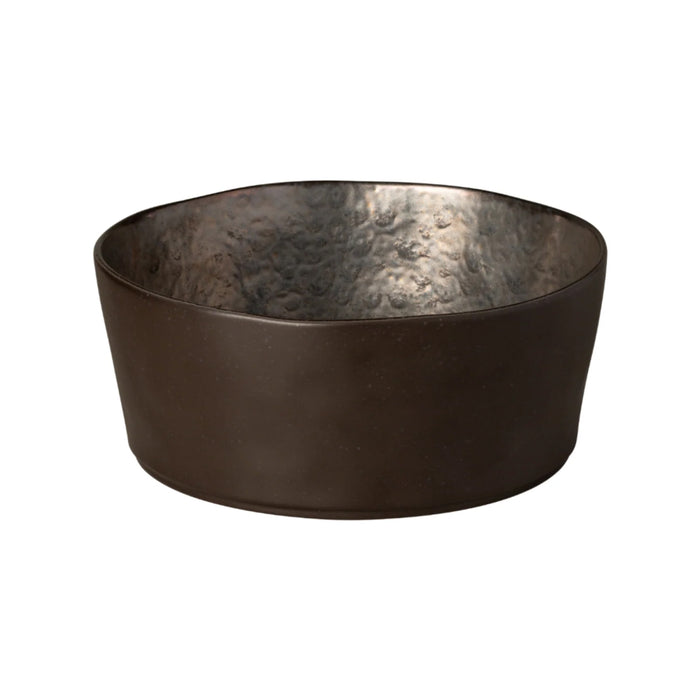 Costa Nova 9.5" Lagoa Metal Brown Round Stoneware Serving Bowl - LOS241-MTL