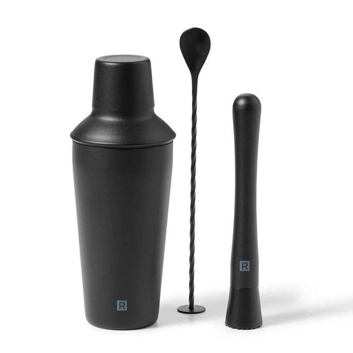 Ricardo 27 Oz. 4-Piece Black Cocktail Shaker Set - 0642210040000
