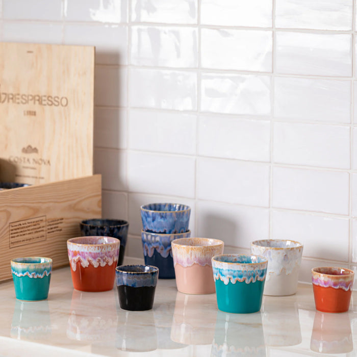 Costa Nova 2.4 Oz. Grespresso Turquoise Stoneware Espresso Cup - LSC061-TRQ