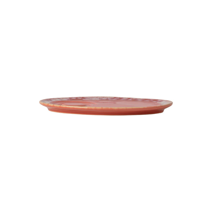 Costa Nova 7.75" x 5.4" Grespresso Sunset Red Oval Stoneware Saucer Plate - 6/Case - LSP201-SNR