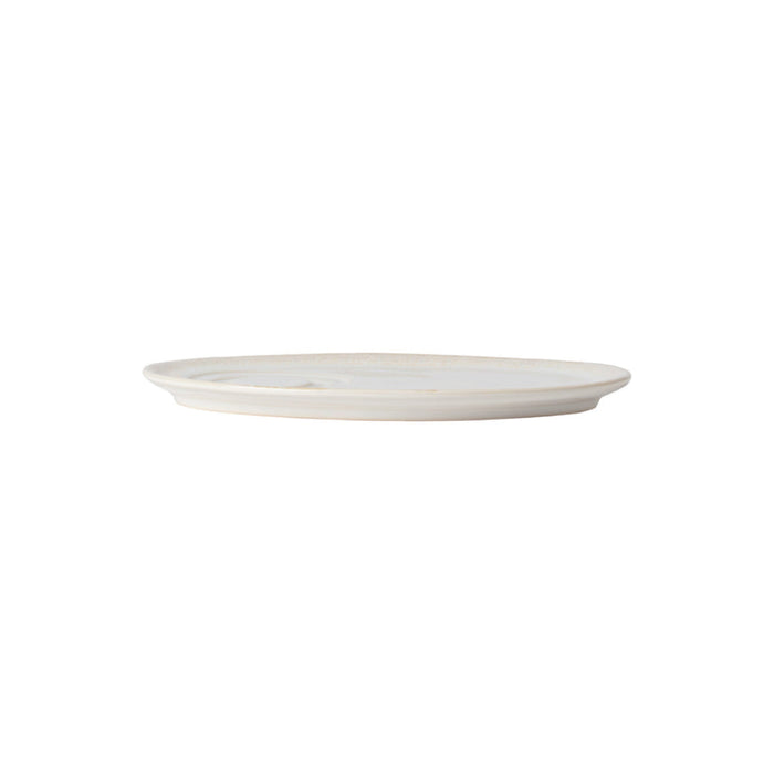 Costa Nova 7.75" x 5.4" Grespresso White Oval Stoneware Saucer Plate - 6/Case - LSP201-WHI