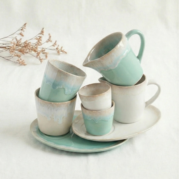 Costa Nova 6.8 Oz. Grespresso Aqua Blue Stoneware Creamer - LSZ131-AQA