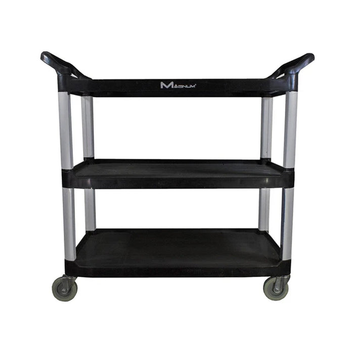 Magnum MAG45020 33" x 16" x 38" 3-Tier Black Utility Cart