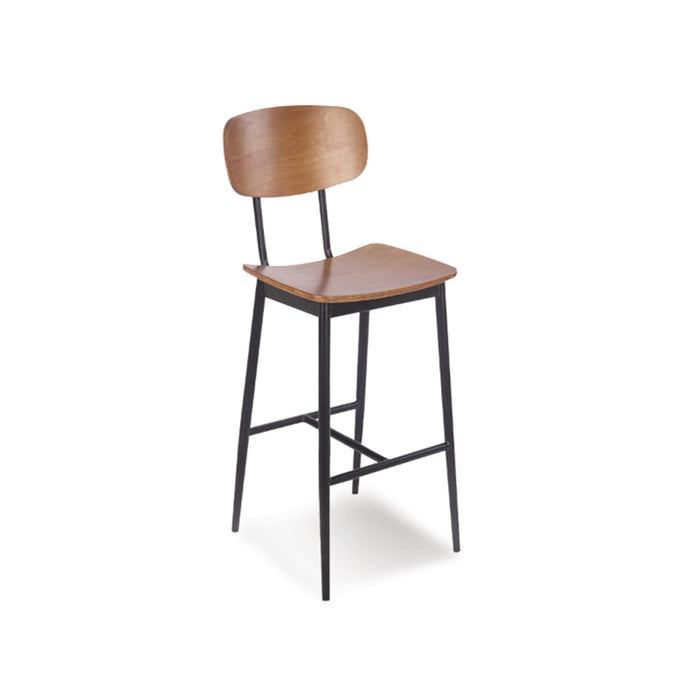 Nella Market Brown Metal Bar Stool