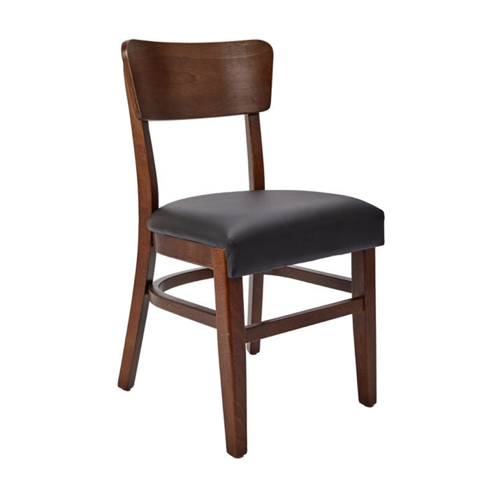 Nella Max Black Vinyl Beechwood Restaurant Chair