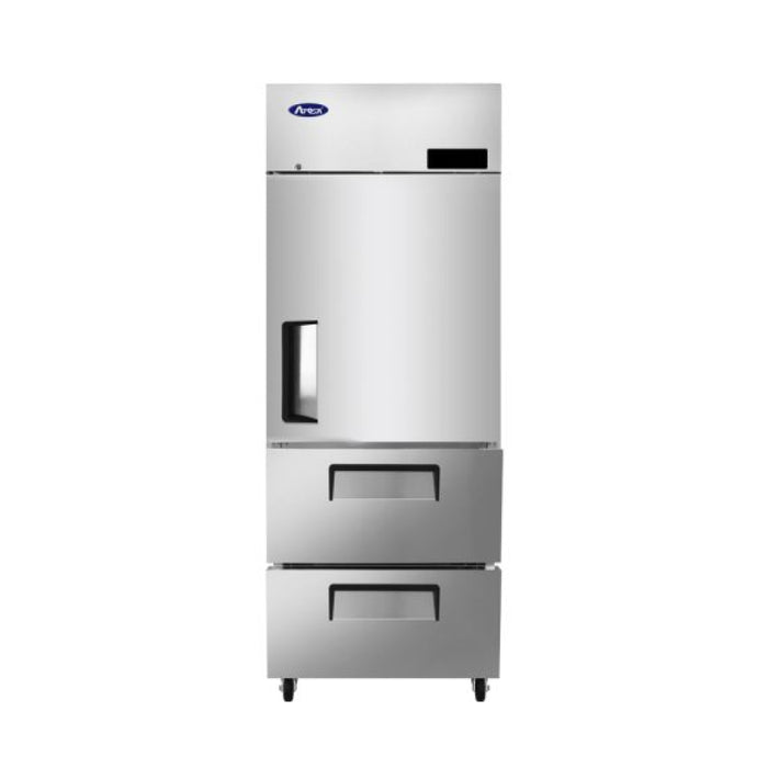 Atosa MBF8022GR 28" Top Mount Solid Half Door And 2 Bottom Drawers Reach-In Refrigerator - 21.4 Cu. Ft.