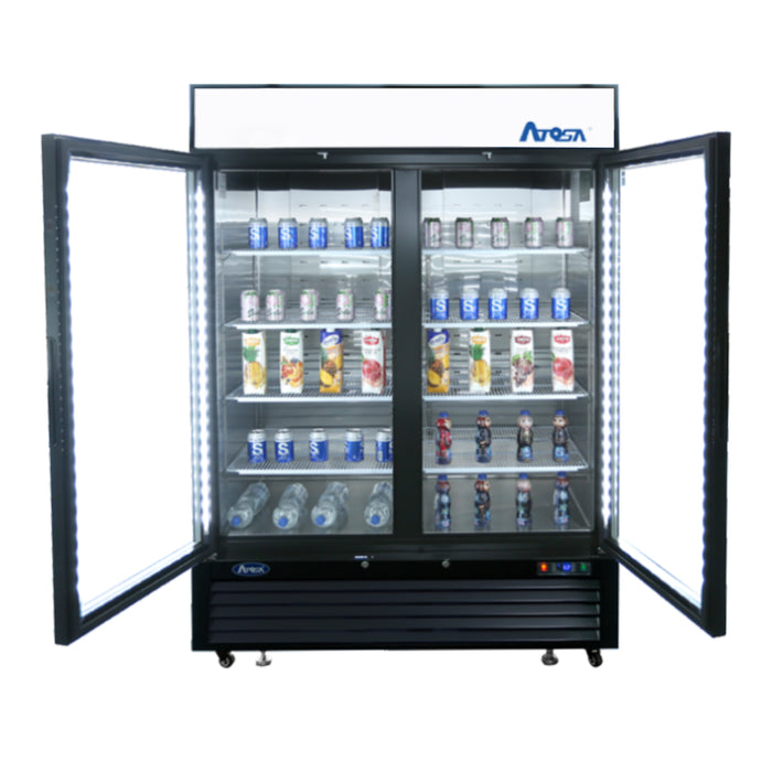 Atosa MCF8721ES 54" Bottom Mount 2 Glass Door Merchandiser Freezer - 43.8 Cu. Ft.