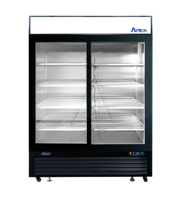 Atosa MCF8727 54" Bottom Mount 2 Sliding Glass Door Refrigerated Merchandiser - 44.9 Cu. Ft.
