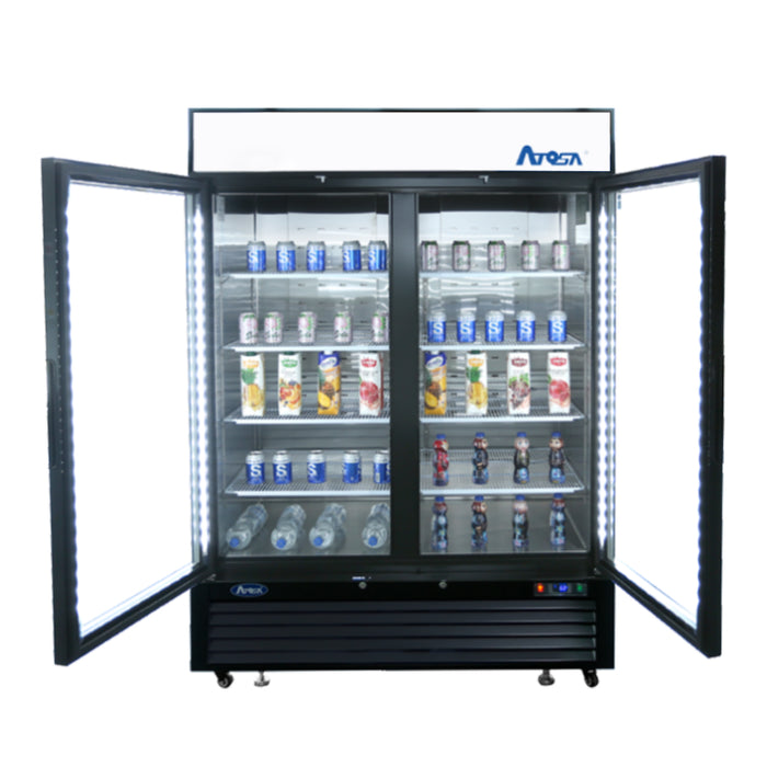 Atosa MCF8733GR 39.5" Bottom Mount 2 Glass Door Refrigerated Merchandiser - 28.5 Cu. Ft.