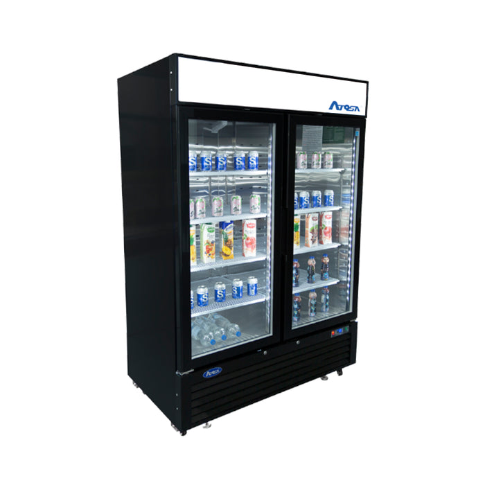 Atosa MCF8733GR 39.5" Bottom Mount 2 Glass Door Refrigerated Merchandiser - 28.5 Cu. Ft.