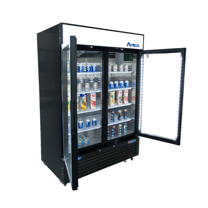 Atosa MCF8733GR 39.5" Bottom Mount 2 Glass Door Refrigerated Merchandiser - 28.5 Cu. Ft.