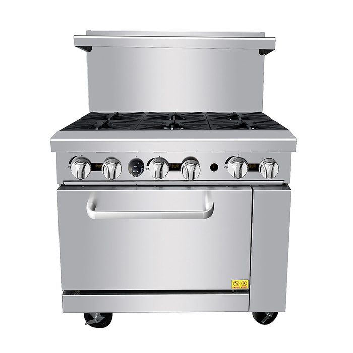 EconoCold 36" Gas 6-Burner Commercial Range with Standard Oven - 219,000 BTU - R6B
