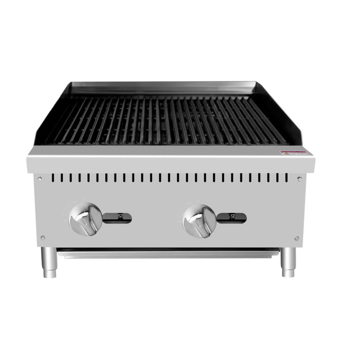 Econocold 24" Countertop Radiant 2-Burner Gas Charbroiler - 70,000 BTU - RB-24