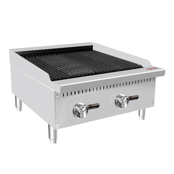 Econocold 24" Countertop Radiant 2-Burner Gas Charbroiler - 70,000 BTU - RB-24