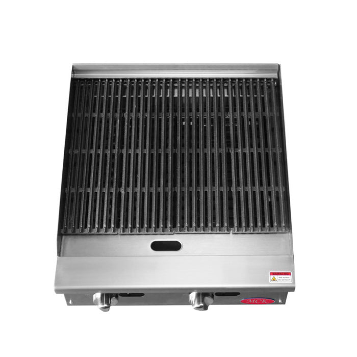 Econocold 24" Countertop Radiant 2-Burner Gas Charbroiler - 70,000 BTU - RB-24