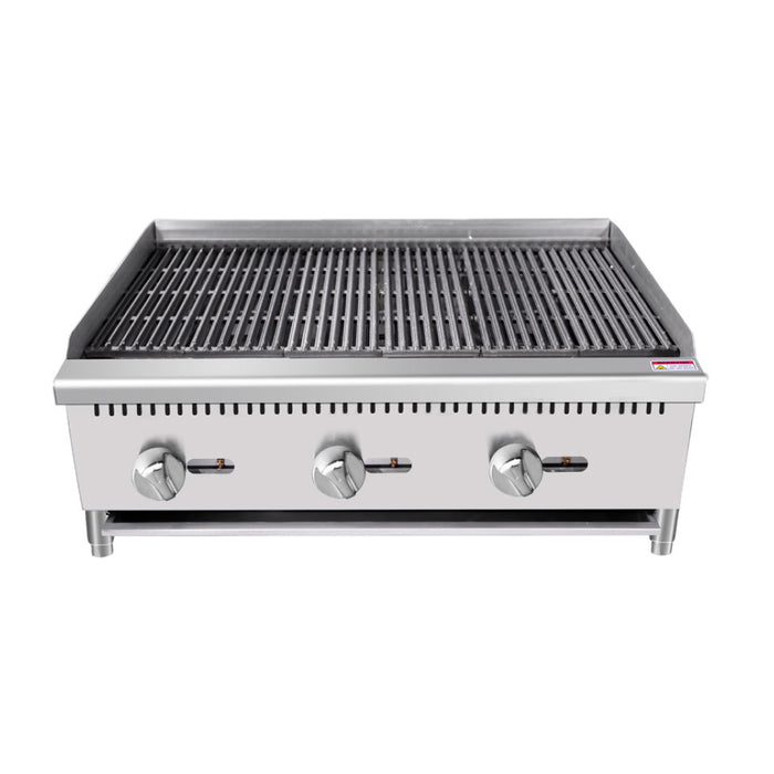 Econocold 36" Countertop Radiant 3-Burner Gas Charbroiler - 105,000 BTU - RB-36