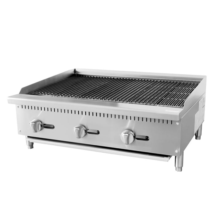 Econocold 36" Countertop Radiant 3-Burner Gas Charbroiler - 105,000 BTU - RB-36