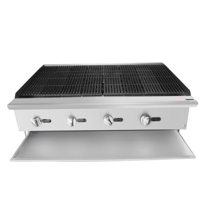 Econocold 48" Countertop Radiant 4-Burner Natural Gas Charbroiler - 140,000 BTU - RB-48