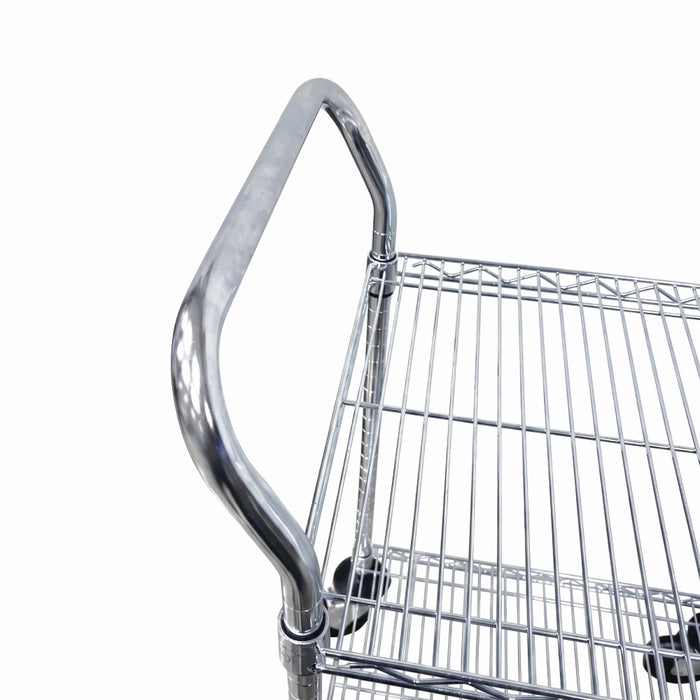 Nella 18" x 24" 2-Tier Chromed Rolling Wire Cart - MFC18242CH