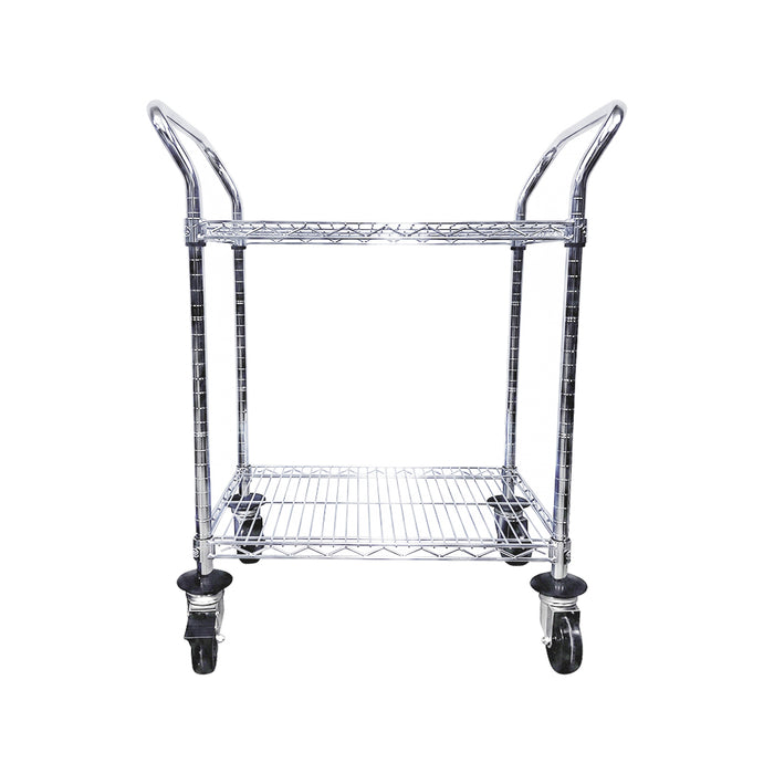 Nella 18" x 36" 2-Tier Chromed Rolling Wire Cart - MFC18362CH