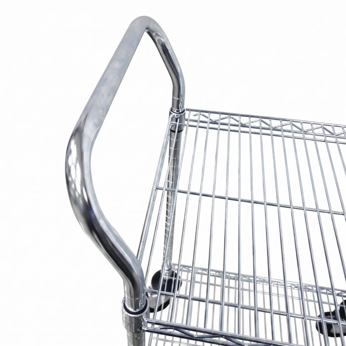 Nella 18" x 36" 2-Tier Chromed Rolling Wire Cart - MFC18362CH