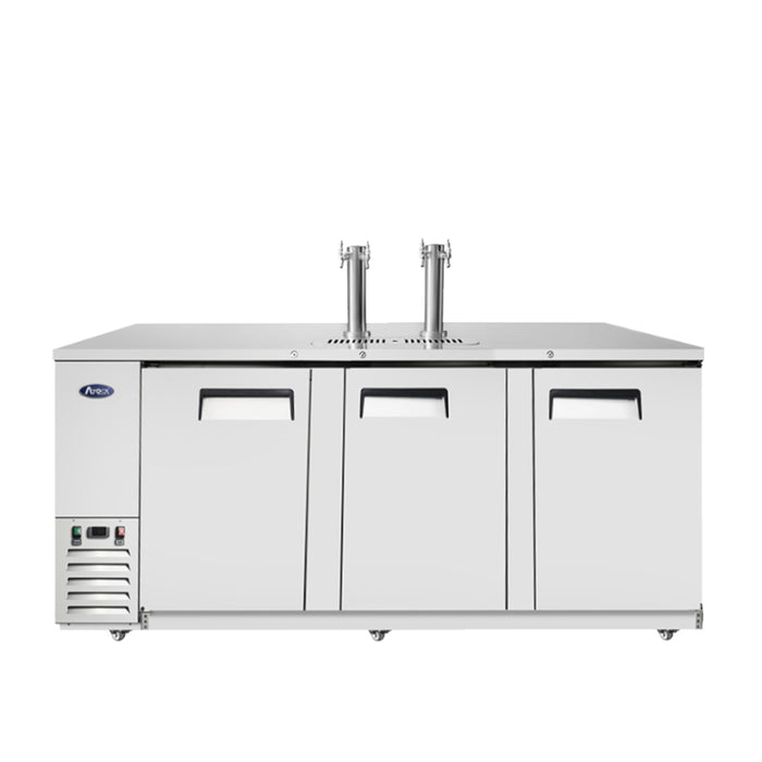 Atosa MKC90 90" 4-Keg Stainless Steel Direct Draw Keg Cooler With 2 Double Taps