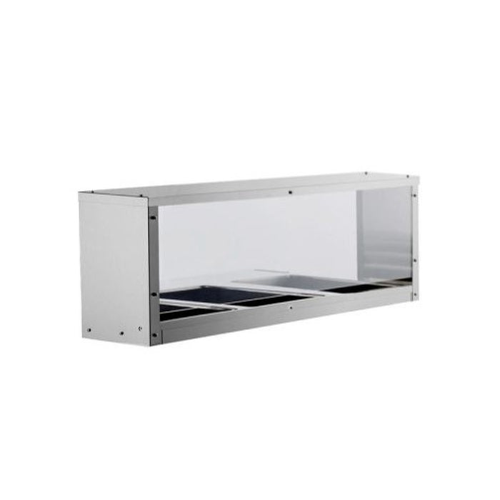 Atosa MROS-3ST 44" x 12" Stainless Steel Overshelf / Sneezeguard for 3-Well Steam Tables