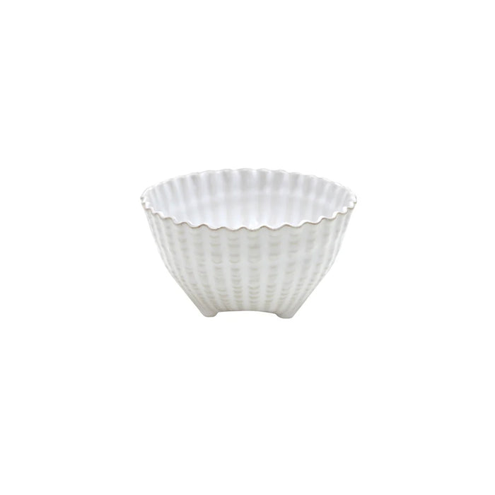 Costa Nova 17.87 Oz. Aparte White Round Stoneware Shell Footed Bowl - 6/Case - MRS142-WHI