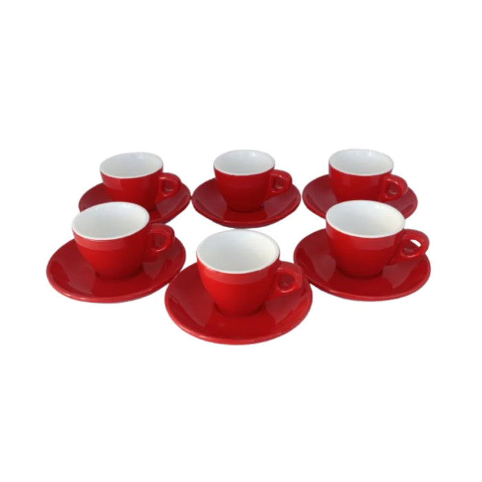 Nella 3 Oz. Rosso Espresso Red Cups by Sara Moka - 6/Case