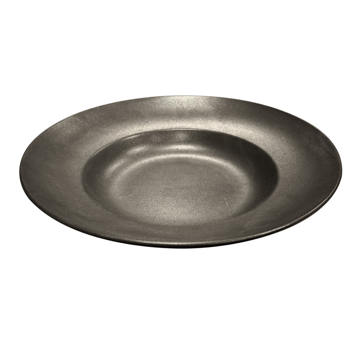 Nella 10" Black Round Deep Porcelain Pasta Plate - 6/Case - PB02 BLACK
