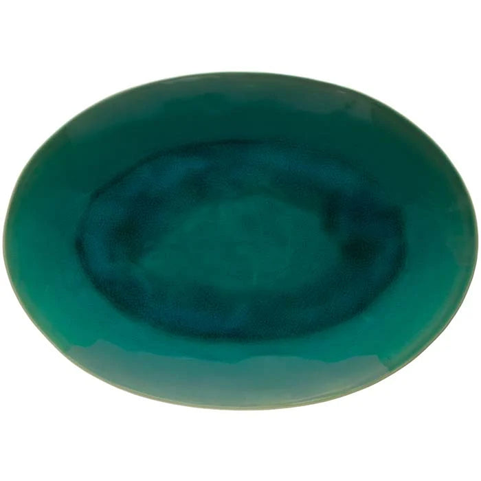 Costa Nova 15.75" x 11.37" Riviera Azur Oval Stoneware Serving Plate - NAA402-AZU
