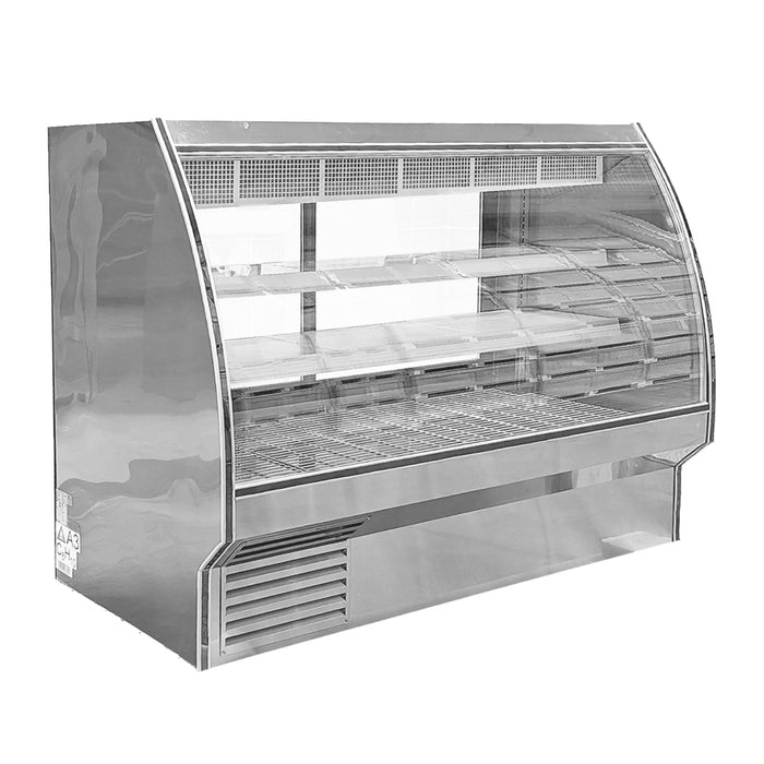 New Air NDDC-84-GCC 84" Curved Glass Gravity Coil Refrigerated Deli Case