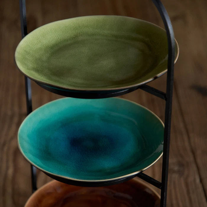Costa Nova 8.5" Riviera Vert Frais Round Stoneware Salad/Dessert Plate - 6/Case - NAP215-VRF