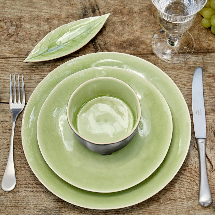 Costa Nova 10.87 Oz. Riviera Vert Frais Round Stoneware Fruit Bowl with Foot - 6/Case - VES121-VRF